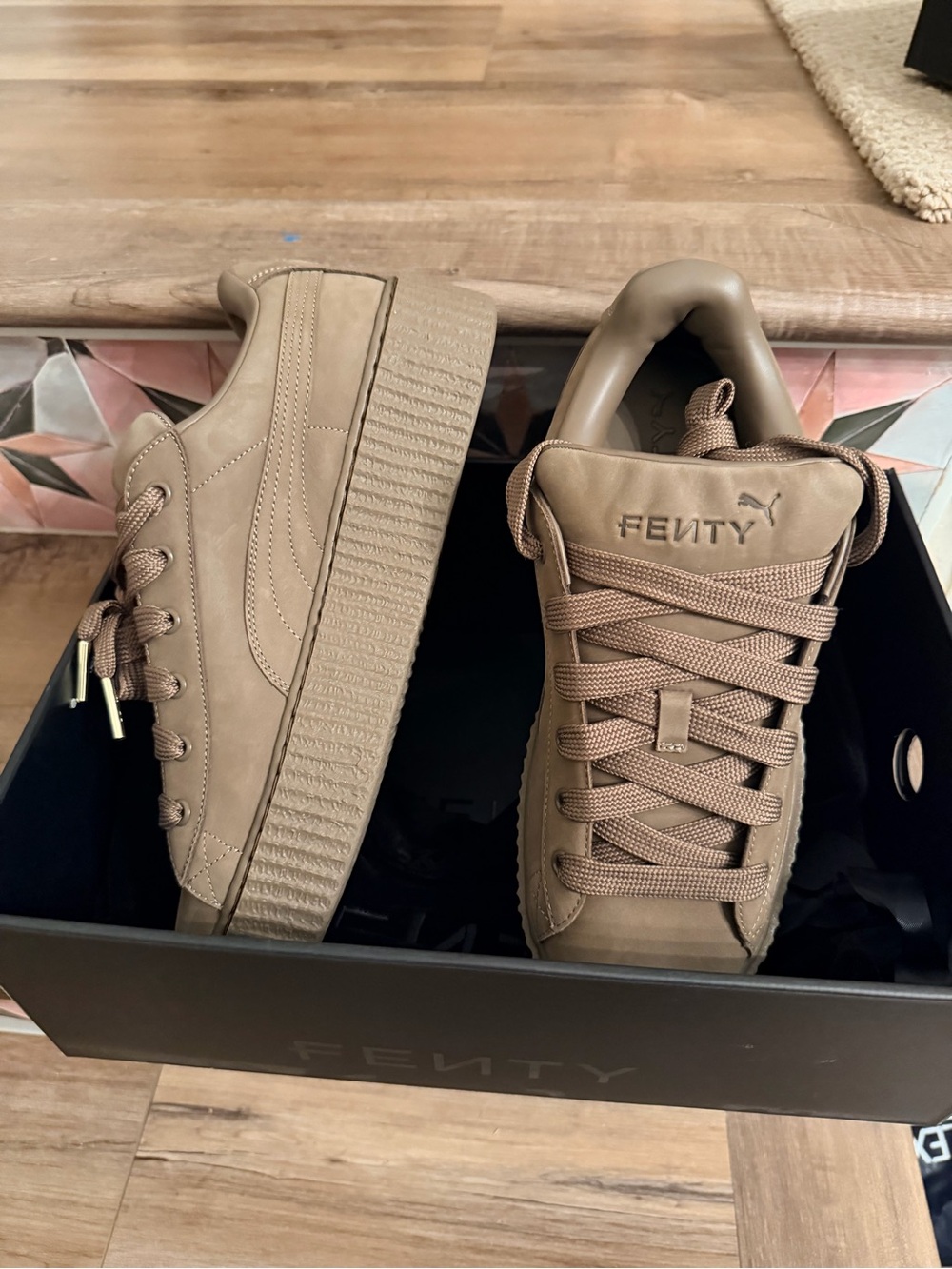 FENTY Puma Creeper Phatty Men's Platform Sneakers in Taupe